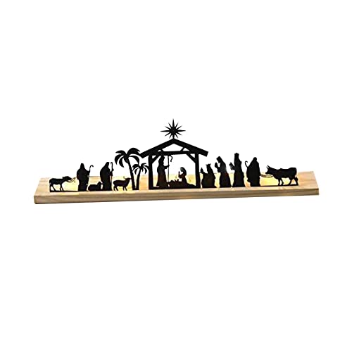 Folpus Krippensets Aus Metall, Metall, Skulpturen mit Holzsockel, Sammlung...