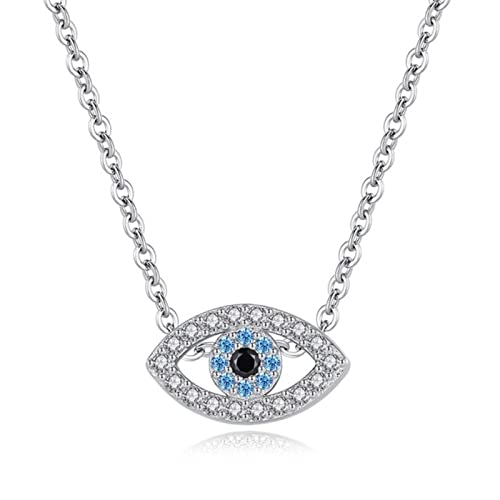 Collier oeil bleu argent 925 KELIEQA pendentif mauvais oeil turc discret