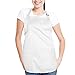 DALIX Apron Commercial Restaurant Home Bib Spun Poly Cotton Kitchen Aprons (2 Pockets) in White 2 Pack