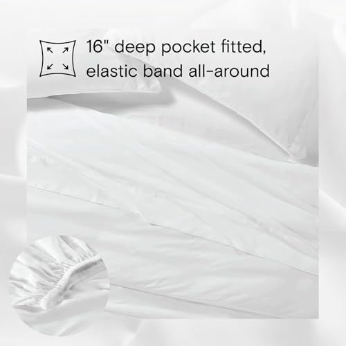 Sijo AiryWeight Tencel Sheet Set, 100% Lyocell Derived from Eucalyptus, Buttery Soft, Architectural Digest 2022 Best Cooling Sheets Winner - 3pc - 2 Pillowcases 1 Fitted (Snow, Queen)