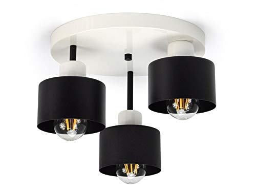 Ceiling lamp | Black Copper | 3 Flames | Lamp 3 x E27 | 230V | Retro Design | 382-e3 Skandi (White) — image 1