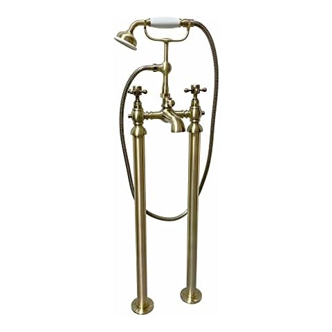 ENKI Antique Brass Freestanding Bath Shower Mixer Tap Cover