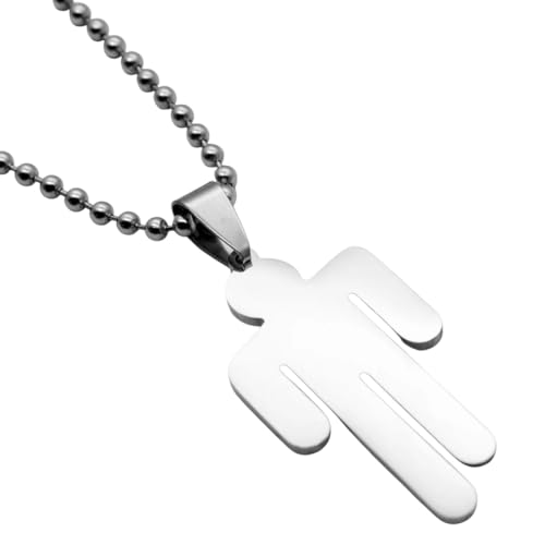 Bbillie Necklace For Women Stainless Steel Human Pendant Necklace For Fans Gift Punk Hip-Hop Jewelry Korean Fashion