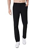 Guitude Men's Lightweight Golf Pants 30'' – Business & Casual Dual-use Trousers, Straight Leg Slacks, Multi-Pocket Design, Black, 32W x 30L