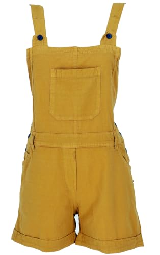 GURU SHOP Goa Shorts, Kurze Latzhose, Boho Latzhose - Mustard, Damen,...