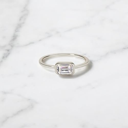 Baguette Ring, Rectangle Ring, Bezel Set Gifts, Bezel Set Engagement, Emerald Cut, Gift for Her, Dainty Surprise, Minimalist Jewels Christmas Gift4