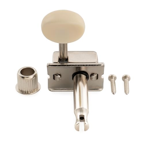 Image of Musiclily Pro R15J-26 Lefty Vintage 6 inline 15:1 Split Shaft Tuners Nickel