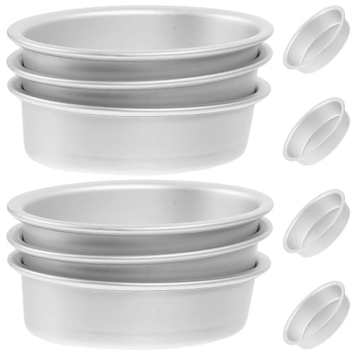 SHINEOFI 10 piezas Molde para Tartas Ovaladas de Aluminio de Antiadherente Resistente y Seguro para Pastelería Casera y Profesional Moldes Pequeños para Flan y Queso