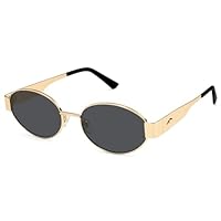SOJOS Retro Oval Sunglasses for Women Trendy Sun Glasses Classic Shades UV400 Protection SJ1217 Gold/Grey