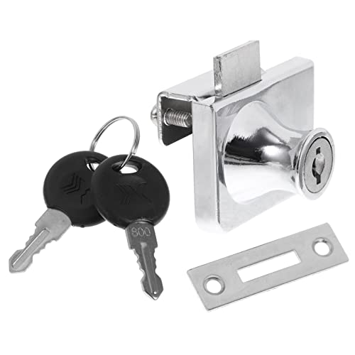 NUOBESTY Cerradura Para Puertas Corredizas De Gabinete Con Marco De Vidrio Cerradura Para Puertas De Gabinete Cerraduras Para Gabinetes De Interior Llave Antirrobo Para Vitrina
