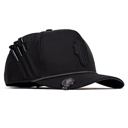 Image of Men's Golf Hat with Tee Holder & Magnetic Ball Marker | Breathable Performance Golfing Hat for Men | Water-Resistant Rope Golf Cap | Moisture-Wicking Snapback Golfing Hats