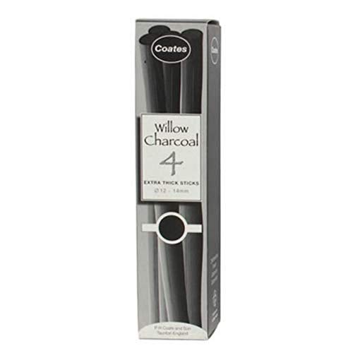 {Carboncillo para Dibujo 10Mm Carbón Willow Charcoal Extra Thick 10-15mm Box of 4 Sticks