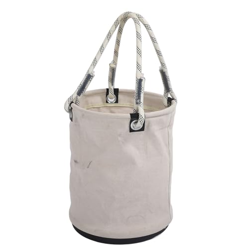 Canvas Tool Bucket Heavy Duty 30KG Load Capacity for Maintenance Work (White)