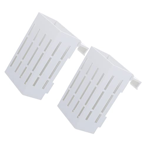 Ipetboom 2個 水族館植物スタンド 池のエアレーター バスケット 水族館の空気ポンプ 水族館ぶら下げプランター 灌漑 水生植木鉢 観葉植物ホルダー 水族館用吊り下げ植木鉢 プラスチック 白い