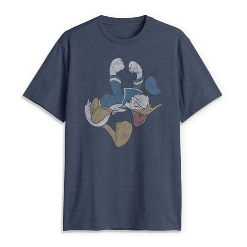 Disney Donald Duck Yelling T-shirt gráfico, Navy Heather, XXL