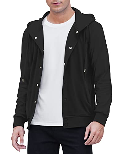 Image of COOFANDY Men's Fashion Hooded Varsity Jacket Classic Fit Premium College Jacket