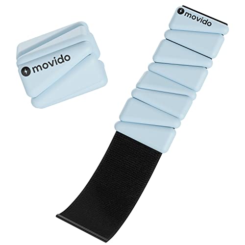 Movido Wrist and Ankle Weights | 1 lb each (2 per set) | Adjustable Workout Weights for Women and Men | Perfect for Yoga, Walking, Pilates, Hiking, Aerobics, Movement