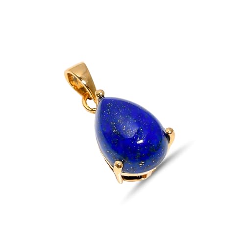 Bijoux Lapis Lazuli collier avec pendentif poire facettée 10x14mm et chaîne argent 925