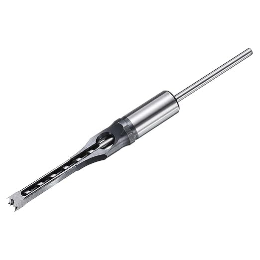 8mm (5/16") Mortice Chisel Drill Bit Set, Woodworking Square Hole Cutter with Auger, HSS Steel
