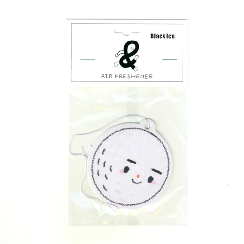Image of Generic A&D Hanging Air Freshener for Car, Home, Office, Bathroom | 8 Pack | Multiple Designs & Scents (Bikini Tree|Heart|Fish|Bee|Waterdrop|Sock|Golf Ball|Bikini Butterfly) (Golf Ball (Black Ice))