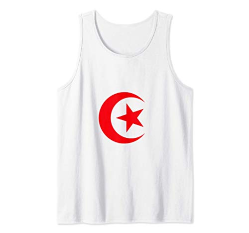 Tunisian Emblem Red Crescent Tunisienne Roots Gift Tunisia Camiseta sin Mangas