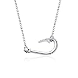 CENWA Fish Hook Necklace Pendant Jewelry - Fishing Gift for Couple (Fish Hook-N1)