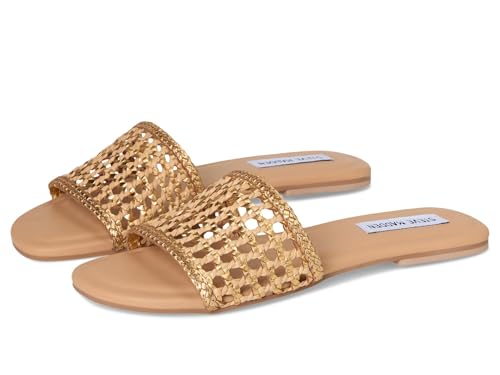 Steve Madden Women's Gulf Slide Sandal, Gold Multi, 7.5