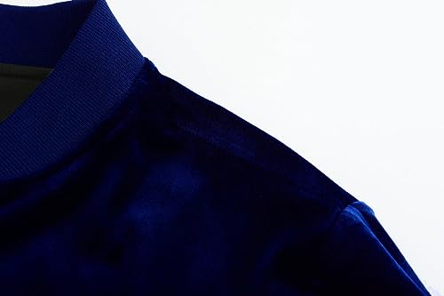 Image of Mens Faux Suede Bomber Jacket Varsity Jacket Windbreaker Vintage Casual Lightweight Leather Coats Jackets