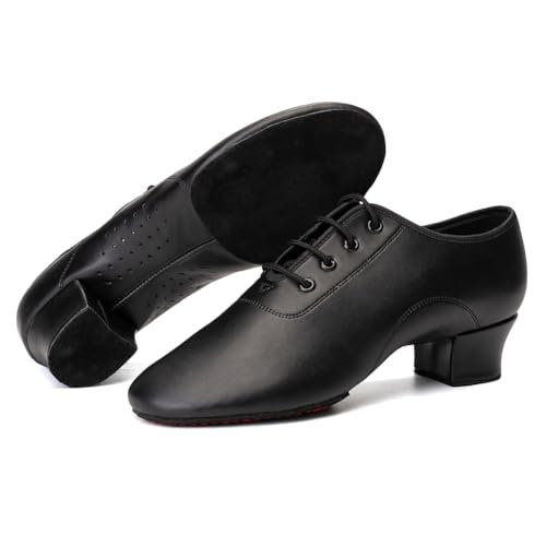 HIPPOSEUS Men's Dance Shoes with Split Sole Social Dance Shoes Low Heel Suede Sole4