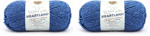 Image of Lion Brand Yarn Heartland Yarn for Crocheting, Knitting, and Weaving, Multicolor Yarn, 2-Pack, Olympic