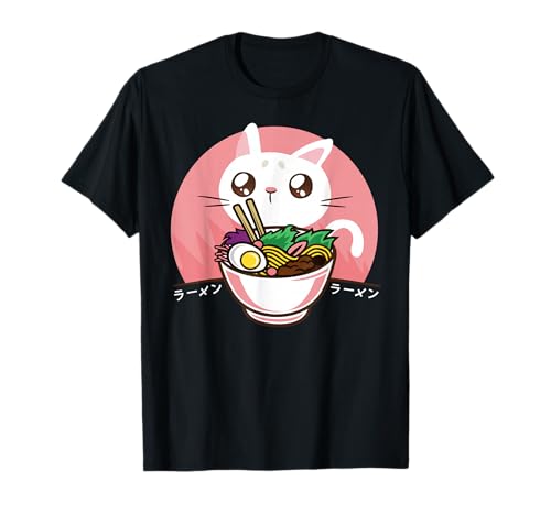 Kawaii Japanese Ramen Noodles Anime Cat Lover Gift T-Shirt