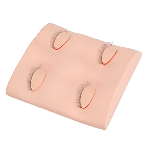 False Eyelashes Extension Practice Mannequin Head with Removable Eyelids Reusable Material Eye Makeup Tools Suitable for Women Beginners Makeup Training(Pink) - Image 3