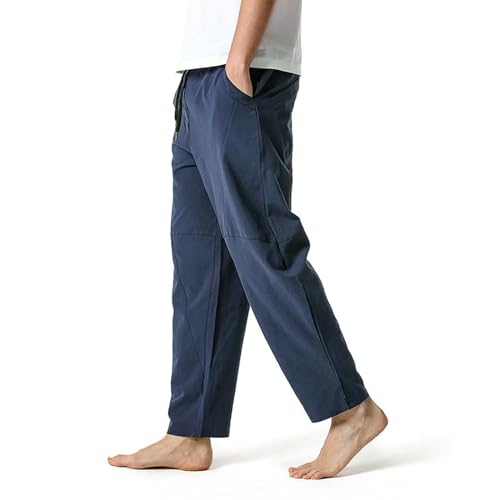 Cotton Linen Drawstring Pants for Mens Elastic Waist Casual Joggers Summer Yoga Beach Trousers Hippie Harem Pants3
