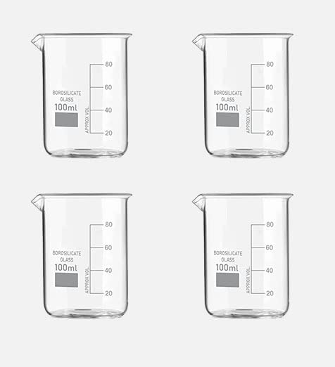 Z Glass Borosilicate Glass Beaker (100ml, 4)