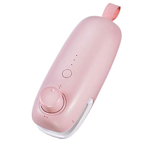 Akfldms Mini Selladora de Bolsas MáQuina Selladora de PortáTil de Mano MáQuina de Sellado de Cocina para Bolsas de Chip/Bolsas de Almacenamiento de Alimentos/Snack (Rosado)