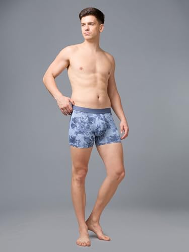 Image of TECHNOSPORT Men's Colorblock Trunks Underwear with ElastoLITE 4 Way Stretch Lightweight Breathable Moisture Wicking Soft Anti Odour Anti Microbial Comfort Fit Boxer Briefs Innerwear for Men