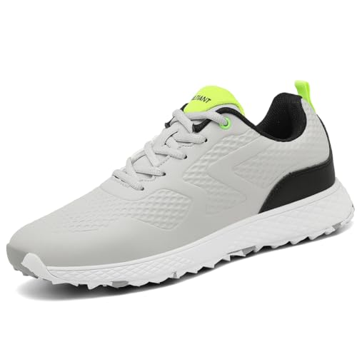ULTIANT Golf Shoes Men Waterproof Spikeless Lightweight Non-Slip Walking Shoes Outdoor Size7.5-12