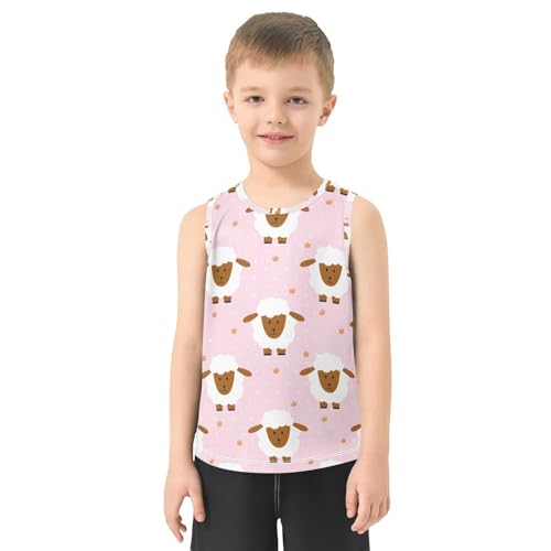 J JOYSAY Cartoon Sheep Grass Boys Tank Top Sleeveless Muscle Shirts Quick Dry Kids T-Shirts 3-15T2