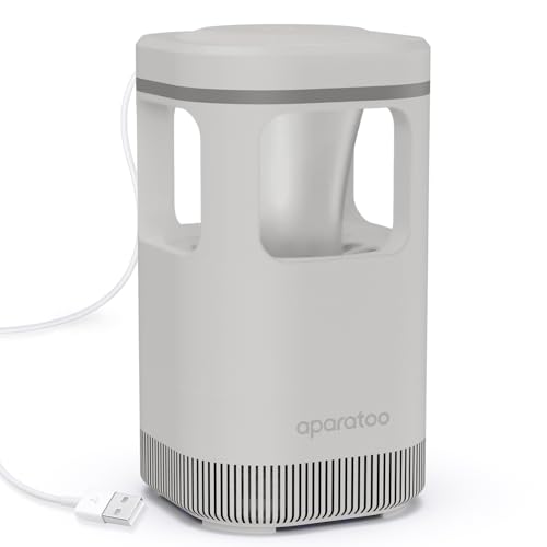 Lámpara Antimosquitos Eléctrico, Mata Insectos USB Anti Mosquitos Killer, Portátil Lampara Mosquitos Interior Exterior Eliminador de Insectos Moscas para Doméstico, Cámping, Jardín (Gris Claro)