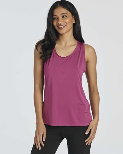 Real Essentials 5 Pack: Women's Crossback Keyhole Open Back Workout Tank Top Dry-Fit Sleeveless Yoga Gym (Available in Plus)2