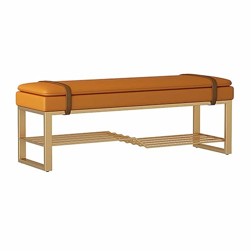 Banc de lit avec dessus en similicuir pour ranger les chaussures