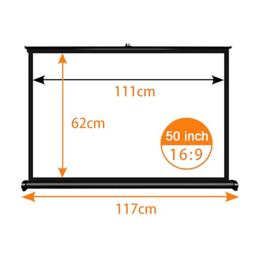 Pantalla de proyector manual retráctil portátil 50 pulg miniatura 7