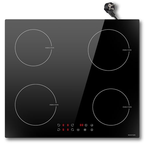 NOXTON Induktionskochfeld 4 platten 60cm mit Stecker – Autarkes...