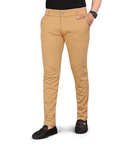 Image of Men's Lycrablend Soild Slim Fit Casual Trouser Pant
