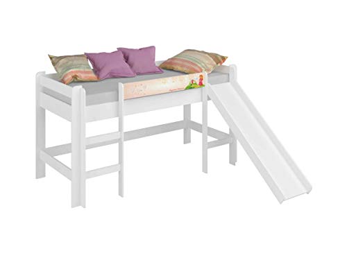 Cama elevada com escorregador Completa - Rosa