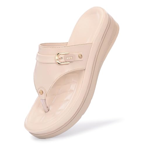 Image of Moshun Women's Thong Sandals /Flip-Flops | Bounce Back Technology with Arch Support | Women Footwear for Office| Doctor Sandal | Orthopaedic Sandal for Office, Travel & Outdoor