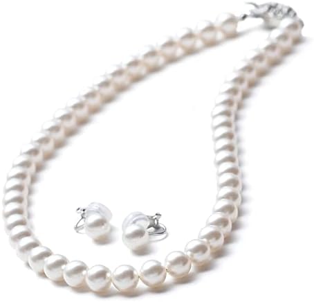 （18:30時点） [VOTRE COUTURE] パール ネックレス 高級国産 グランプレミアム 真珠 冠婚葬祭用 8mm 39cm ホワイト イヤリング ブランド10年保証