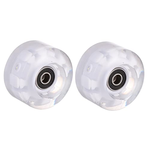 ibasenice 2pcs Glowing Ice Skates Wheels Replacement with Bearings Durable Material for Smooth Rolling Rough Surfaces for Roller Skating Skateboards and Scooters