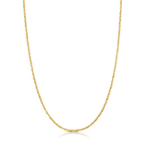 Floreo 10k Fine Gold 1.5mm Adjustable Crisscross Sparkle Chain Necklace, 22 Inch3