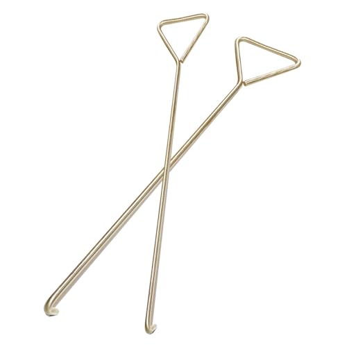 ZIMGOD 2 X Manhole Cover Pull Hook with Triangle Handle, Brass Heavy Duty Sewer Lid Lifter, Outdoor Multipurpose Roller Shutter Door Pulling Tool(40cm (15 3/4